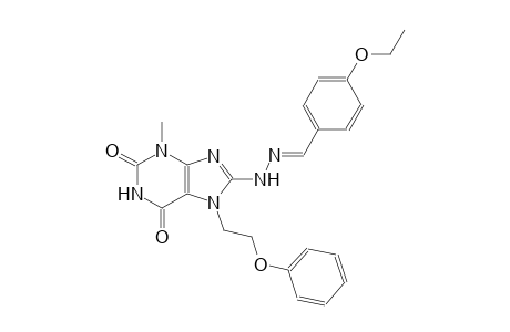 4-ethoxybenzaldehyde [3-methyl-2,6-dioxo-7-(2-phenoxyethyl)-2,3,6,7-tetrahydro-1H-purin-8-yl]hydrazone