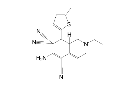 5,7,7(1H)-isoquinolinetricarbonitrile, 6-amino-2-ethyl-2,3,8,8a-tetrahydro-8-(5-methyl-2-thienyl)-, (8R,8aR)-