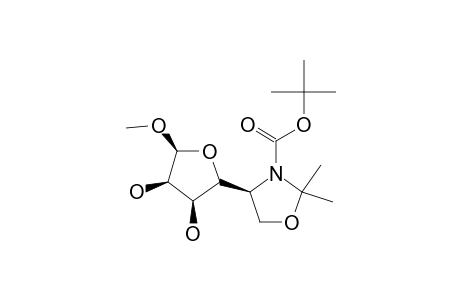1,1-DIMETHYLETHYL-[2R-[2-ALPHA-(R*),3-ALPHA,4-ALPHA,5-ALPHA]]-4-(3,5-DIHYDROXYTETRAHYDRO-5-METHOXY-2-FURANYL)-2,2-DIMETHYL-3-OXAZOLIDINECARBOXYLATE