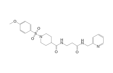 1-[(4-methoxyphenyl)sulfonyl]-N-{3-oxo-3-[(2-pyridinylmethyl)amino]propyl}-4-piperidinecarboxamide