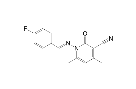 1-[(4-fluoro-benzylidene)-amino]-4,6-dimethyl-2-oxo-1,2-dihydro-pyridine-3-carbonitrile