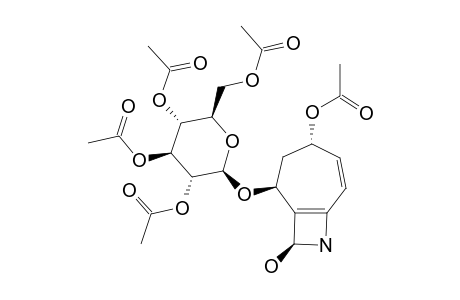2-(2',3',4,'6-TETRAACETOXY-BETA-D-GLUCOPYRANOSYL)-4-ACETOXY-9-HYDROXY-8-AZABICYCLO-(5,2,0)-5,7-DIENE