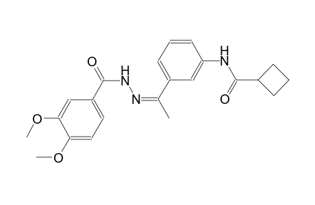 N-{3-[(1Z)-N-(3,4-dimethoxybenzoyl)ethanehydrazonoyl]phenyl}cyclobutanecarboxamide