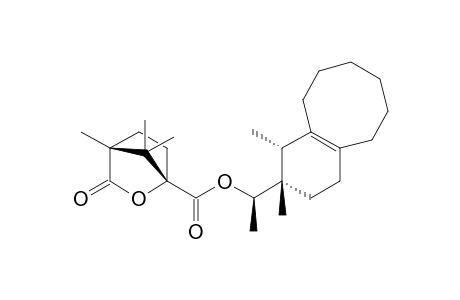(-)-(1S,4R,1'R,9''R,10''S)-1'-(9'',10''-Dimethylbicyclo[6.4.0]dodec-1''(8'')-en-10''-yl)ethyl camphanoate