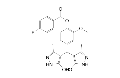 4-[bis(5-hydroxy-3-methyl-1H-pyrazol-4-yl)methyl]-2-methoxyphenyl 4-fluorobenzoate