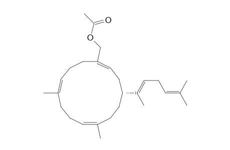 1,7,11-Cyclotetradecatriene-1-methanol, 4-(1,5-dimethyl-1,4-hexadienyl)-7,11-dimethyl-, acetate, [R-(Z,E,Z,E)]-