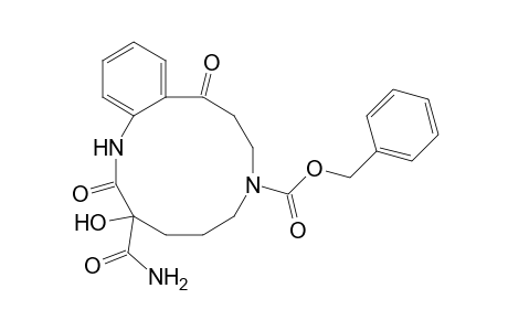 (phenylmethyl) 9-aminocarbonyl-9-oxidanyl-2,10-bis(oxidanylidene)-5,11-diazabicyclo[10.4.0]hexadeca-1(16),12,14-triene-5-carboxylate