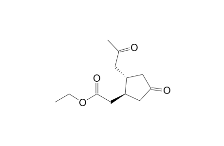 Cyclopentaneacetic acid, 4-oxo-2-(2-oxopropyl)-, ethyl ester, trans-