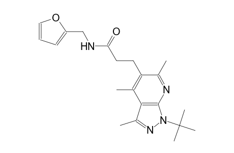 1H-pyrazolo[3,4-b]pyridine-5-propanamide, 1-(1,1-dimethylethyl)-N-(2-furanylmethyl)-3,4,6-trimethyl-