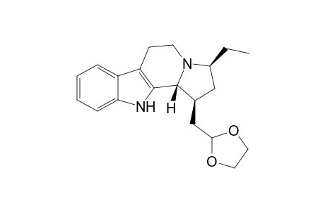 (1RS,3RS,11bRS)-1-(1,3-Dioxolan-2-yl)methyl]-3-ethyl-1,2,3,5,6,11b-hexahydroindolizino[8,7-b]indole