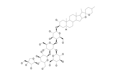 GITOGENIN-3-O-[O-BETA-D-GLUCOPYRANOSYL-(1->2)-O-[O-BETA-D-APIOFURANOSYL-(1->4)-BETA-D-GLUCOPYRANOSYL-(1->3)]-O-BETA-D-GLUCOPYRANOSYL-(1->4)-BETA-D-