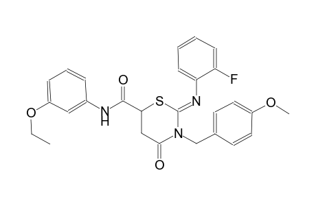 (2Z)-N-(3-ethoxyphenyl)-2-[(2-fluorophenyl)imino]-3-(4-methoxybenzyl)-4-oxotetrahydro-2H-1,3-thiazine-6-carboxamide