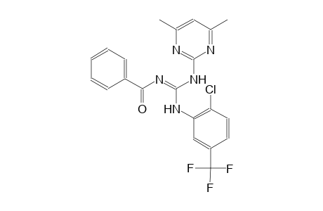 N-[2-chloro-5-(trifluoromethyl)phenyl]-N'-(4,6-dimethyl-2-pyrimidinyl)-N''-[(E)-oxo(phenyl)methyl]guanidine