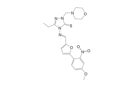 3-Ethyl-1-(morpholinomethyl)-4-[5-(4-methoxy-2-nitrophenyl)-2-furfurylidene]amino-1,2,4-triazole-5-thione