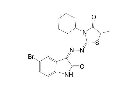5-Bromo-3-[(3-cyclohexyl-5-methyl-4-thiazolidinone-2-ylidene)hydrazono]-1H-2-indolinone
