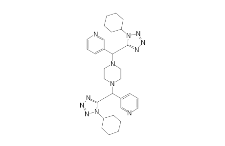 1,4-Bis((1-cyclohexyl-1H-tetrazol-5-yl)(pyridin-3-yl)methyl) piperazine