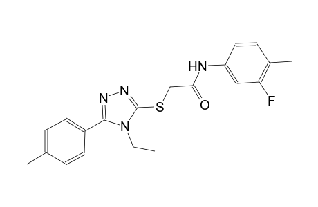 2-{[4-ethyl-5-(4-methylphenyl)-4H-1,2,4-triazol-3-yl]sulfanyl}-N-(3-fluoro-4-methylphenyl)acetamide