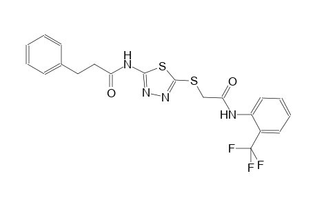 N-[5-({2-oxo-2-[2-(trifluoromethyl)anilino]ethyl}sulfanyl)-1,3,4-thiadiazol-2-yl]-3-phenylpropanamide