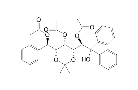 2,4,6-Tri-O-Acetyl-3,5-O-isopropylidene-1,1,6-tri-C-phenyl-D-glycero-D-gulo-hexitol