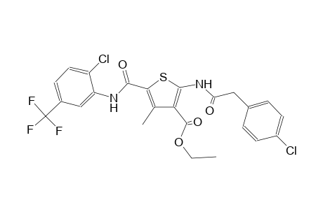 3-thiophenecarboxylic acid, 2-[[(4-chlorophenyl)acetyl]amino]-5-[[[2-chloro-5-(trifluoromethyl)phenyl]amino]carbonyl]-4-methyl-, ethyl ester