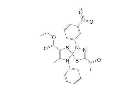 ethyl 3-acetyl-8-methyl-1-(3-nitrophenyl)-9-phenyl-4,6-dithia-1,2,9-triazaspiro[4.4]nona-2,7-diene-7-carboxylate