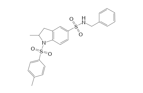 2-Methyl-1-(4-methylphenyl)sulfonyl-N-(phenylmethyl)-2,3-dihydroindole-5-sulfonamide