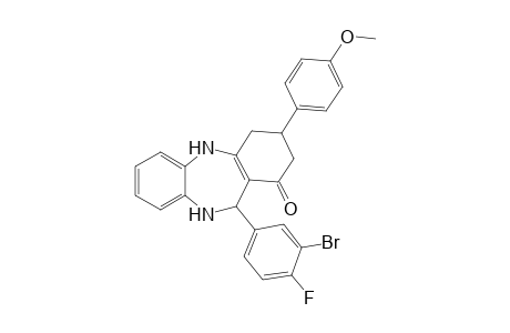 11-(3-Bromo-4-fluorophenyl)-3-(4-methoxyphenyl)-2,3,4,5,10,11-hexahydro-1H-dibenzo[b,e][1,4]diazepin-1-one