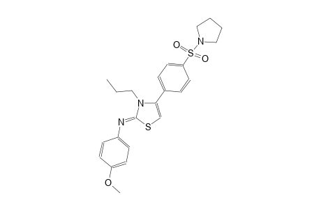 4-methoxy-N-((2Z)-3-propyl-4-[4-(1-pyrrolidinylsulfonyl)phenyl]-1,3-thiazol-2(3H)-ylidene)aniline