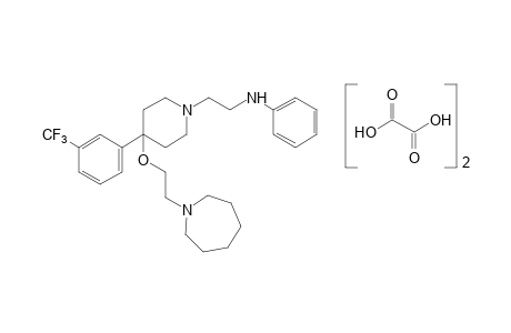 1-(2-ANILINOETHYL)-4-[2-(HEXAMETHYLENEIMINO)ETHOXY]-4-(alpha,alpha,alpha-TRIFLUORO-m-TOLYL)PIPERIDINE, DIOXALATE