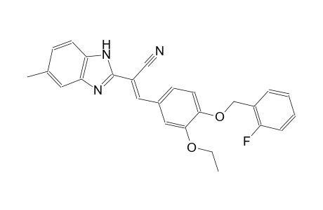 (2E)-3-{3-ethoxy-4-[(2-fluorobenzyl)oxy]phenyl}-2-(5-methyl-1H-benzimidazol-2-yl)-2-propenenitrile