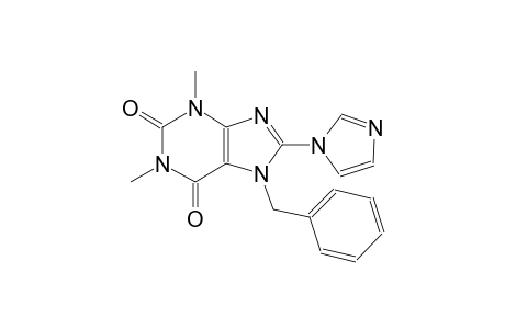 1H-purine-2,6-dione, 3,7-dihydro-8-(1H-imidazol-1-yl)-1,3-dimethyl-7-(phenylmethyl)-