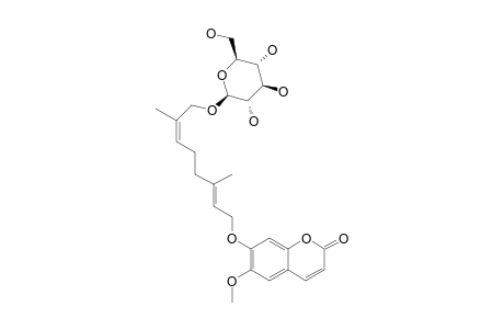 SCOPOLETIN;7-(10'-HYDROXYGERANYL)-SCOPOLETIN-10'-O-BETA-D-GLUCOPYRANOSIDE