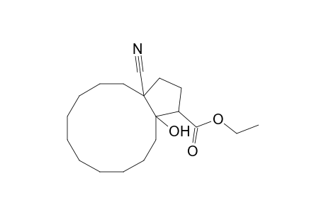 1H-Cyclopentacyclododecene-1-carboxylic acid, 3a-cyanotetradecahydro-13a-hydroxy-, ethyl ester