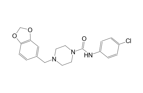 4-(1,3-benzodioxol-5-ylmethyl)-N-(4-chlorophenyl)-1-piperazinecarboxamide