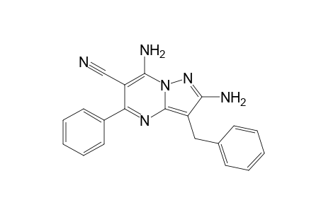 3-Benzyl-2,7-diamino-6-cyano-5-phenylpyrazolo[1,5-a]pyrimidine