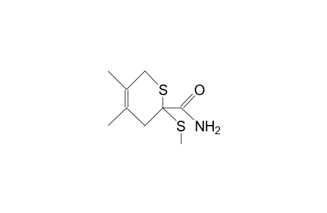 2-Methylthio-4,5-dimethyl-3,6-dihydro-thiopyran-2-carboxamide