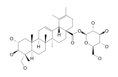 2-ALPHA,3-BETA,23-TRIHYDROXY-URS-12,19-DIEN-28-OIC-ACID-28-O-BETA-D-GLUCOPYRANOSIDE