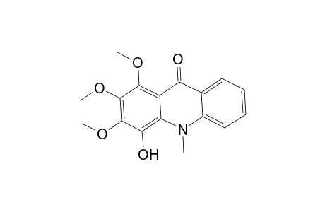9-Acridanone, 4-hydroxy-1,2,3-trimethoxy-10-methyl-
