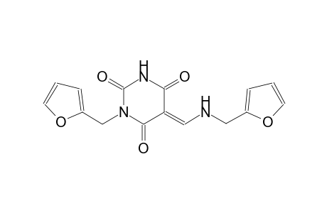(5E)-1-(2-furylmethyl)-5-{[(2-furylmethyl)amino]methylene}-2,4,6(1H,3H,5H)-pyrimidinetrione