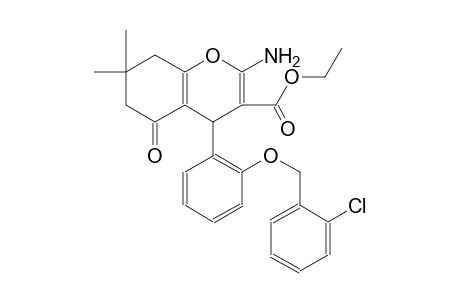 ethyl 2-amino-4-{2-[(2-chlorobenzyl)oxy]phenyl}-7,7-dimethyl-5-oxo-5,6,7,8-tetrahydro-4H-chromene-3-carboxylate