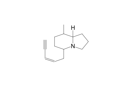 INDOLIZINE, OCTAHYDRO-8-METHYL-5-PENTENYNYL-