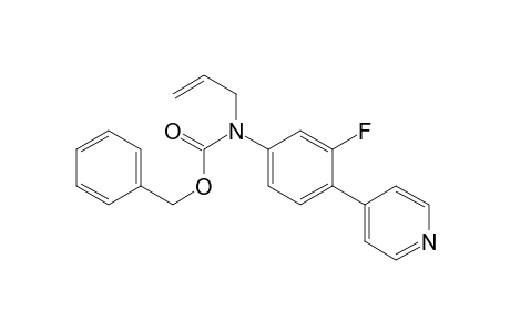(phenylmethyl) N-(3-fluoranyl-4-pyridin-4-yl-phenyl)-N-prop-2-enyl-carbamate