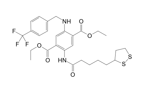 rac-Diethyl 2-[5-(1,2-dithiolan-3-yl)pentanoylamino]-5-[4- (trifluoromethyl)benzylamino]terephthalate