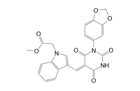 methyl {3-[(Z)-(1-(1,3-benzodioxol-5-yl)-2,4,6-trioxotetrahydro-5(2H)-pyrimidinylidene)methyl]-1H-indol-1-yl}acetate