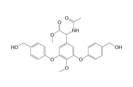 Benzeneacetic acid, .alpha.-(acetylamino)-3,5-bis[4-(hydroxymethyl)phenoxy]-4-methoxy-, methyl ester