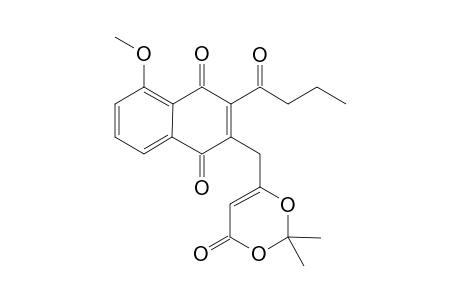 6-[(3-Butanoyl-5-methoxy-1,4-dioxo-1,4-dihydroxy-2-naphthyl)methyl]-2,2-dimethyl-4H-1,3-dioxin-4-one