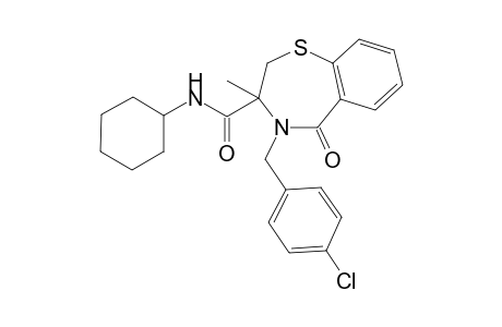 4-(4-Chlorobenzyl)-3-methyl-5-oxo-2,3,4,5-tetrahydro[1,4]benzothiazepin-3-(N-cyclohexylcarboxamide)