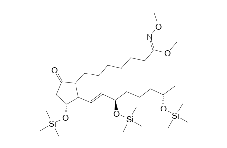 Methyl syn-(+,-)-9-oxo-11.alpha.,15.alpha.,19.alpha./.beta.-tris(trimethylsyloxy)prost-13-trans-enoate methyl oxime