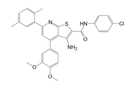 3-amino-N-(4-chlorophenyl)-4-(3,4-dimethoxyphenyl)-6-(2,5-dimethylphenyl)thieno[2,3-b]pyridine-2-carboxamide