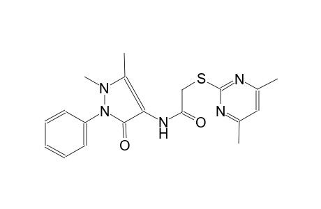 N-(1,5-dimethyl-3-oxo-2-phenyl-2,3-dihydro-1H-pyrazol-4-yl)-2-[(4,6-dimethyl-2-pyrimidinyl)sulfanyl]acetamide
